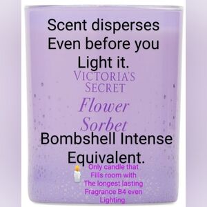 Nib luxury VS flower sorbet 50hr soy glass candle main note peony of bombshell